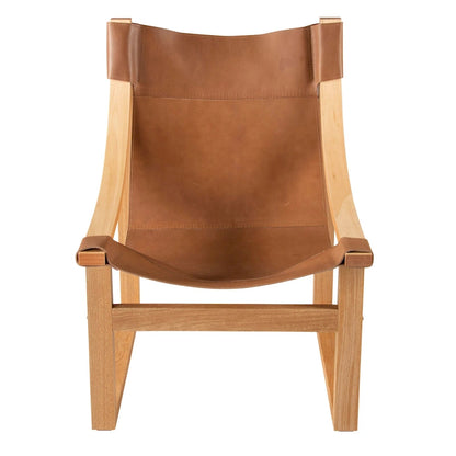 Steve Silver Logan Top Grain Leather and Solid Wood Sling Accent Chair