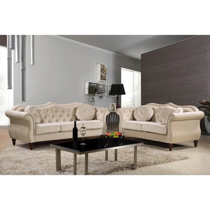 Carbon Classic Nailhead Chesterfield 2 Piece Living Room Set