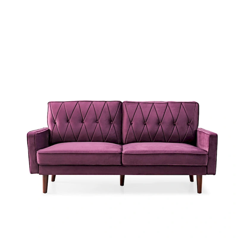 Feemster 69.3 Wide Velvet Tufted Cushion Back Sofa