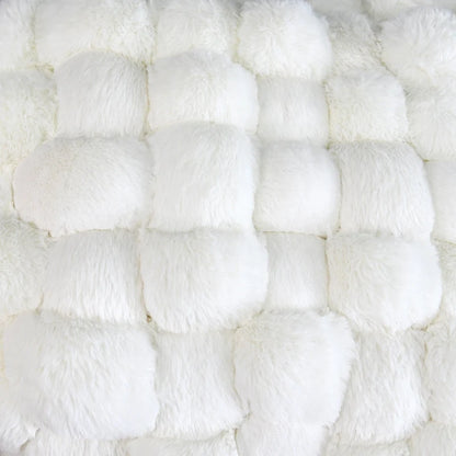 Soft Fauxfur Pouf Stool Ottoman Fuzzy Entryway Bench Seat 27x20x19