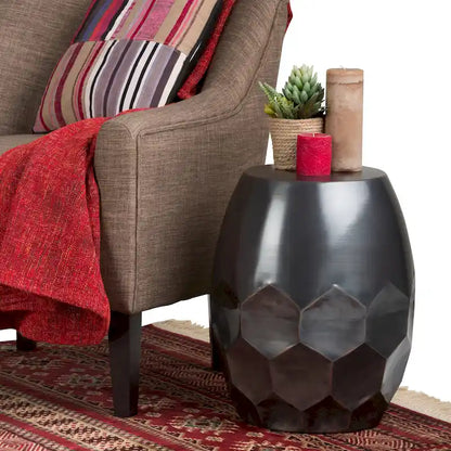 WYNDENHALL Cristy Industrial 16 inch Wide Metal Accent Side Table, Fully Assembled - 16 W x 16 D x 19.5 H