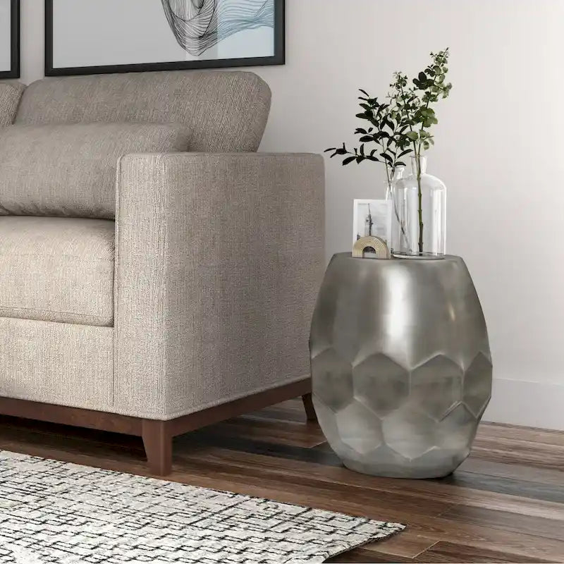 WYNDENHALL Cristy Industrial 16 inch Wide Metal Accent Side Table, Fully Assembled - 16 W x 16 D x 19.5 H