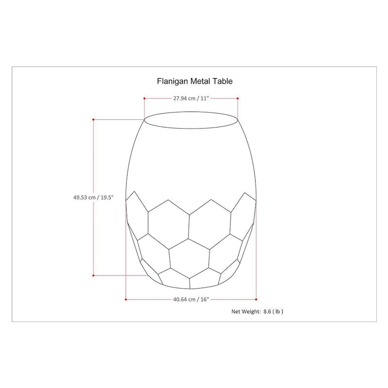 WYNDENHALL Cristy Industrial 16 inch Wide Metal Accent Side Table, Fully Assembled - 16 W x 16 D x 19.5 H