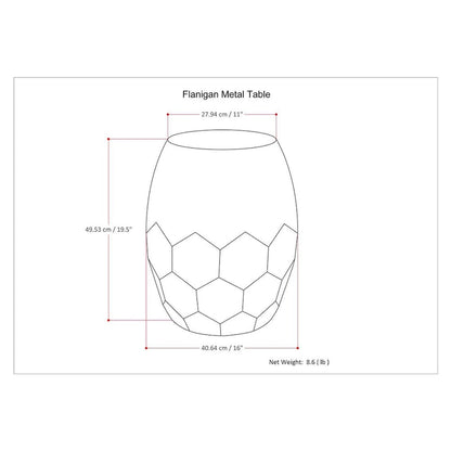 WYNDENHALL Cristy Industrial 16 inch Wide Metal Accent Side Table, Fully Assembled - 16 W x 16 D x 19.5 H