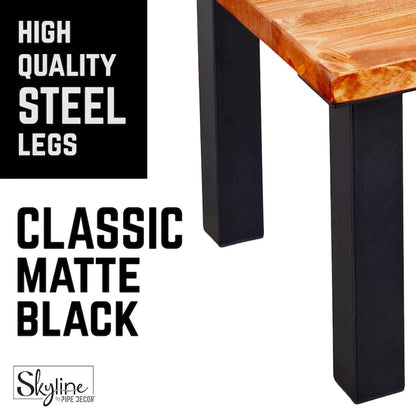 PIPE DECOR Matte Black Steel Modern Living Room Table Legs Set of 4