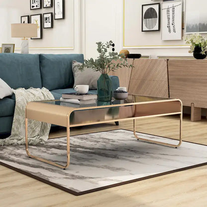 Watler Contemporary 48-inch Glass Top 1-Shelf Coffee Table by Furniture of America