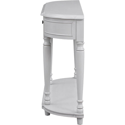 Retro Circular Curved Design Console Table with Open Style Shelf