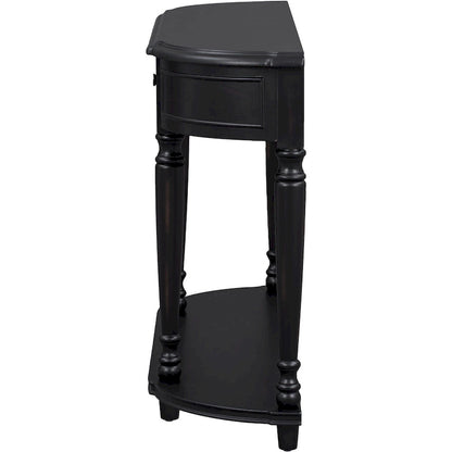 Retro Circular Curved Design Console Table with Open Style Shelf