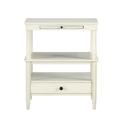 3-Tier Storage Coffee Table Rectangle Nightstand with a Drawer End Table with Pull Out Drink Tray Side Table for Living Room