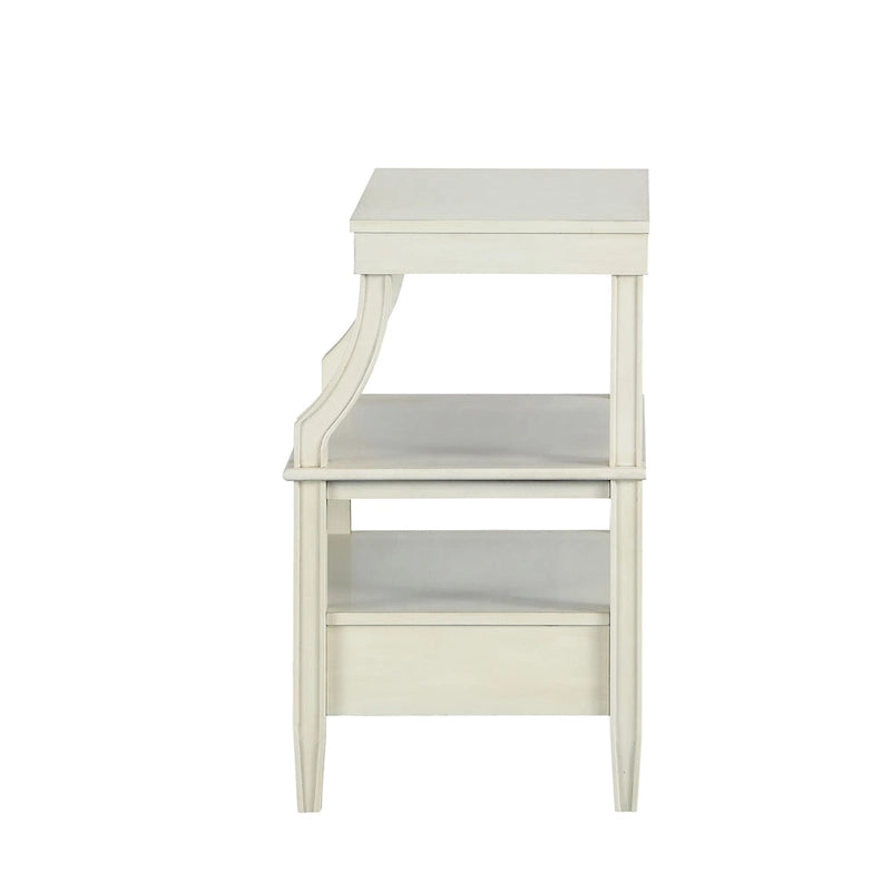 3-Tier Storage Coffee Table Rectangle Nightstand with a Drawer End Table with Pull Out Drink Tray Side Table for Living Room