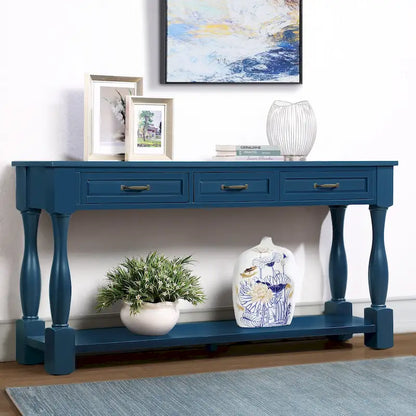 63inch Long Wood Console Table with 3 Drawers
