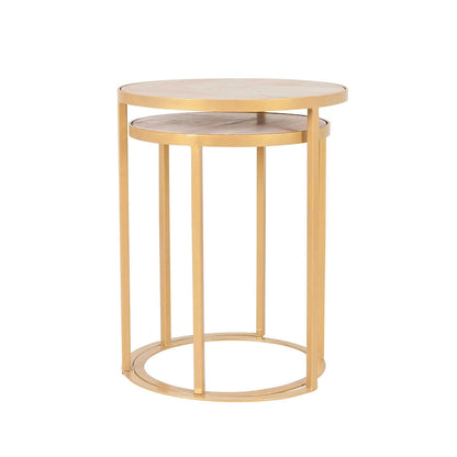 Natural Wood And Iron Nesting Accent Tables (Set of 2) by East at Main