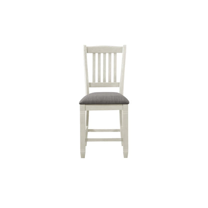 Moreen White Gray Fabric Storage Counter Height Set
