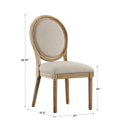 Deana Round Linen and Wood Dining Chairs (Set of 2) by iNSPIRE Q Artisan