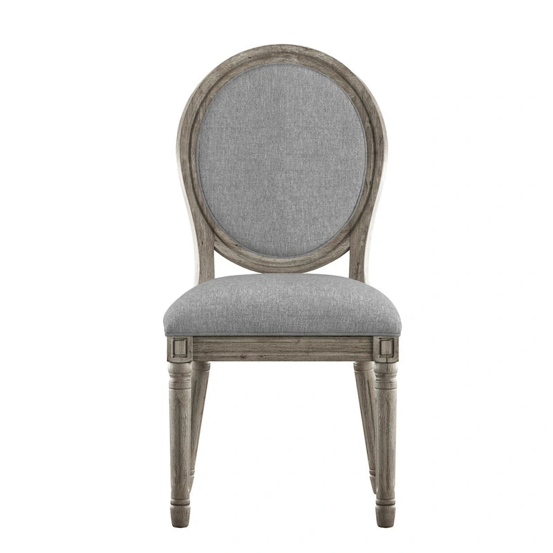 Deana Round Linen and Wood Dining Chairs (Set of 2) by iNSPIRE Q Artisan