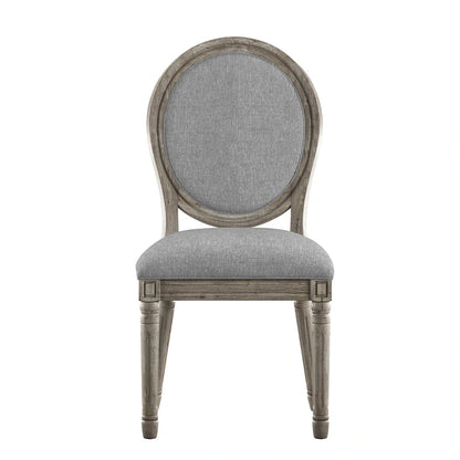 Deana Round Linen and Wood Dining Chairs (Set of 2) by iNSPIRE Q Artisan