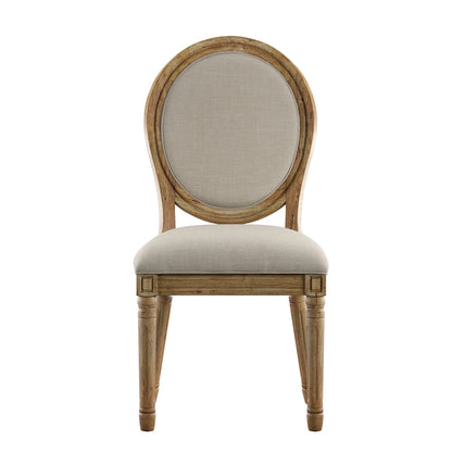 Deana Round Linen and Wood Dining Chairs (Set of 2) by iNSPIRE Q Artisan