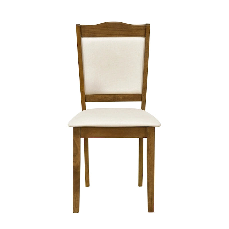5-Piece Wood Dining Table Set Simple Style Kitchen Dining Set Rectangular Table with Upholstered Chairs for Limited Space