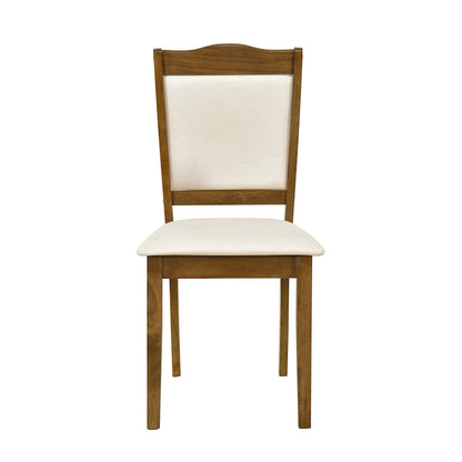 5-Piece Wood Dining Table Set Simple Style Kitchen Dining Set Rectangular Table with Upholstered Chairs for Limited Space