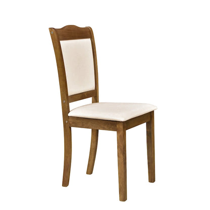 5-Piece Wood Dining Table Set Simple Style Kitchen Dining Set Rectangular Table with Upholstered Chairs for Limited Space