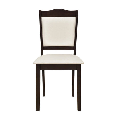 5-Piece Wood Dining Table Set Simple Style Kitchen Dining Set Rectangular Table with Upholstered Chairs for Limited Space
