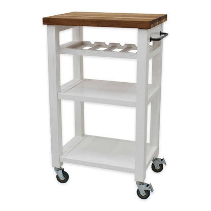 Steve Silver Bautzen Solid Acacia Wood Rolling Utility Cart