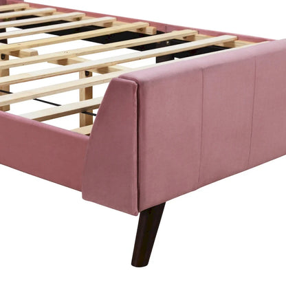 Full Size Upholstered Platform Bed, Velvet
