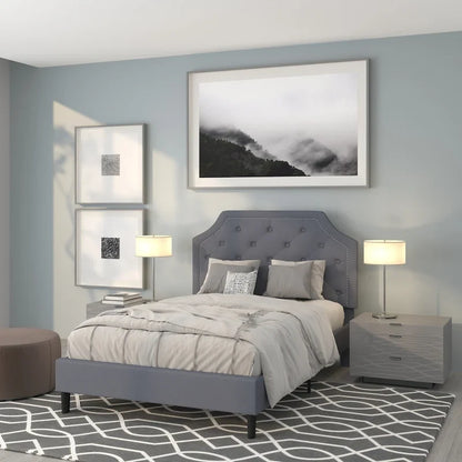 Arched Tufted Upholstered Platform Bed