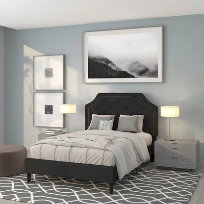 Arched Tufted Upholstered Platform Bed
