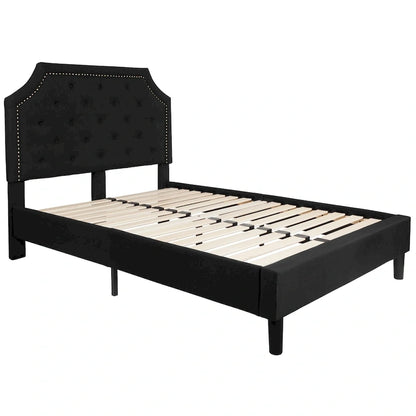 Arched Tufted Upholstered Platform Bed