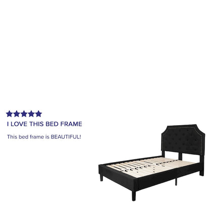 Arched Tufted Upholstered Platform Bed