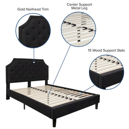Arched Tufted Upholstered Platform Bed