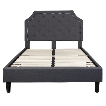 Arched Tufted Upholstered Platform Bed