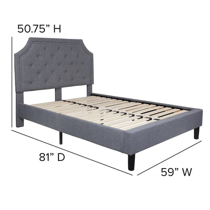Arched Tufted Upholstered Platform Bed