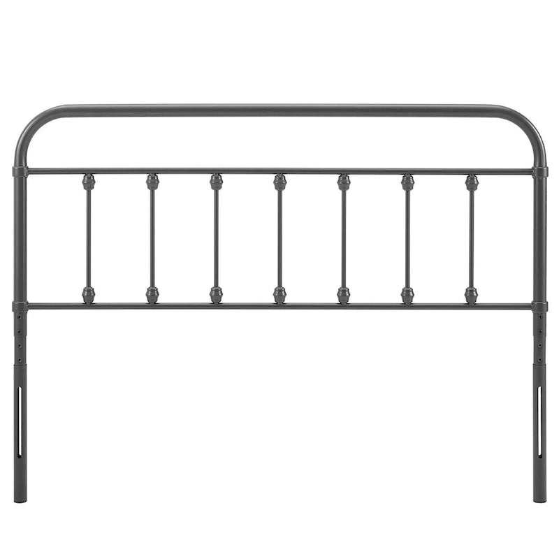 Ellen Classic Queen Size Grey Metal Headboard
