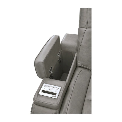 Signature Design by Ashley Man-Den Leather Power Adjustable Dual Reclining Sofa - 85 W x 40 D x 43 H