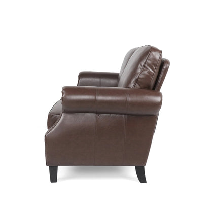 Lawton Faux Leather Loveseat with Nailhead Trim by Christopher Knight Home