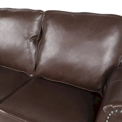 Lawton Faux Leather Loveseat with Nailhead Trim by Christopher Knight Home