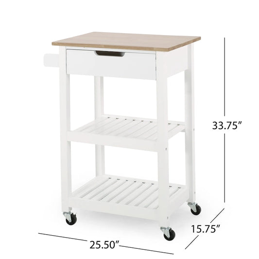 Dade Kitchen Cart with Wheels by Christopher Knight Home