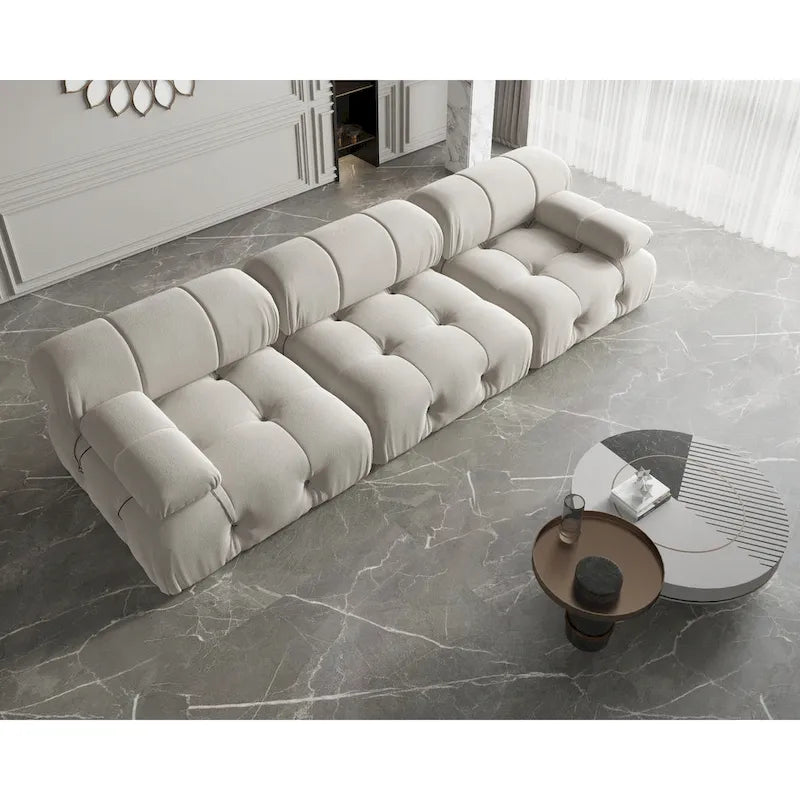 Velvet 3-seater Reversible Modular Sofa