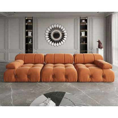 Velvet 3-seater Reversible Modular Sofa