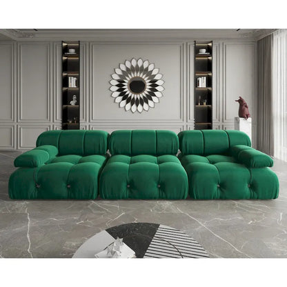 Velvet 3-seater Reversible Modular Sofa