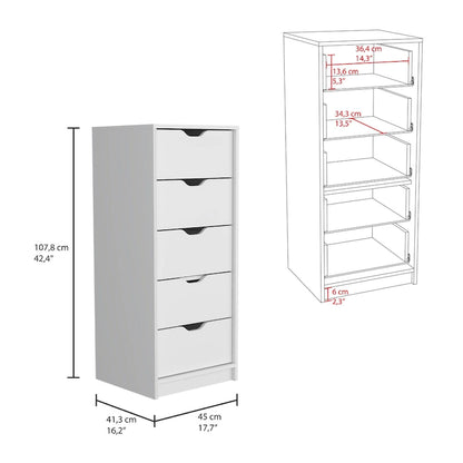 5 Drawers Tall Dresser with Pull Out System