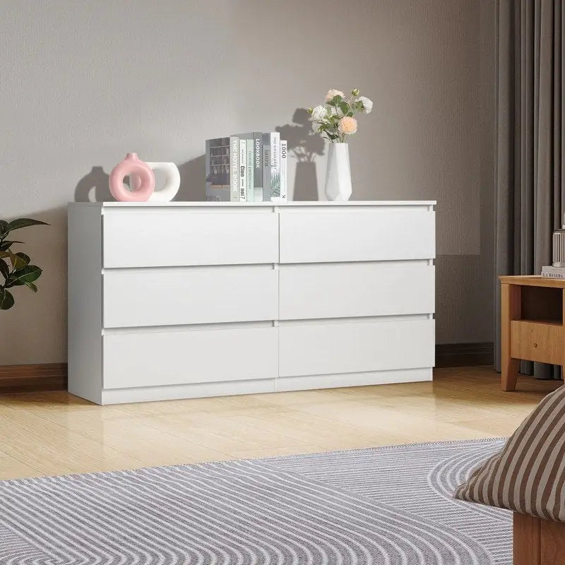 Modern Wood Dresser for Bedroom with Wide Drawers