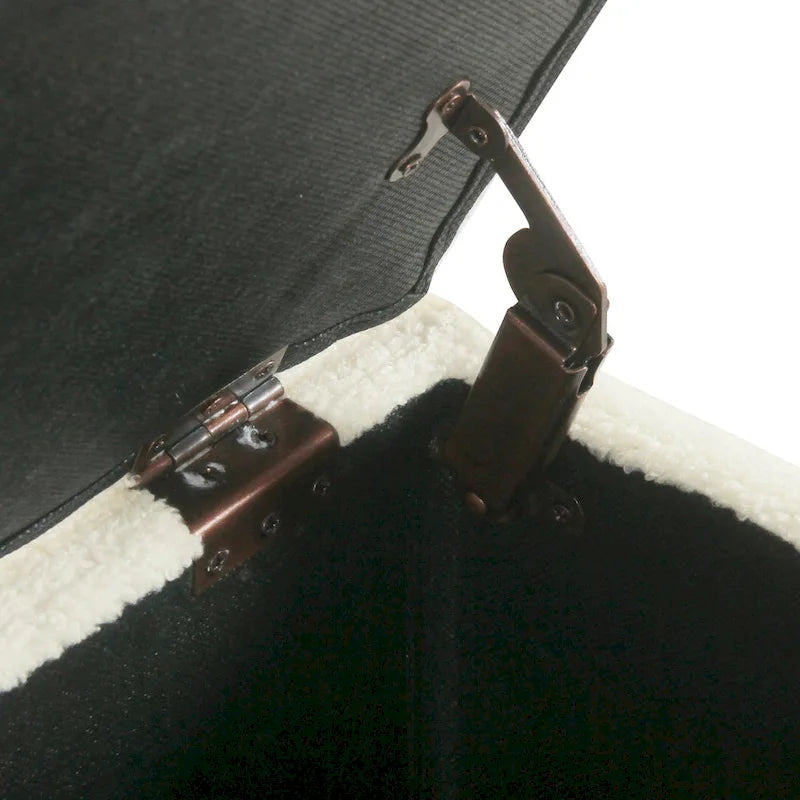 HomePop Sherpa Upholstered Storage Bench - Cream