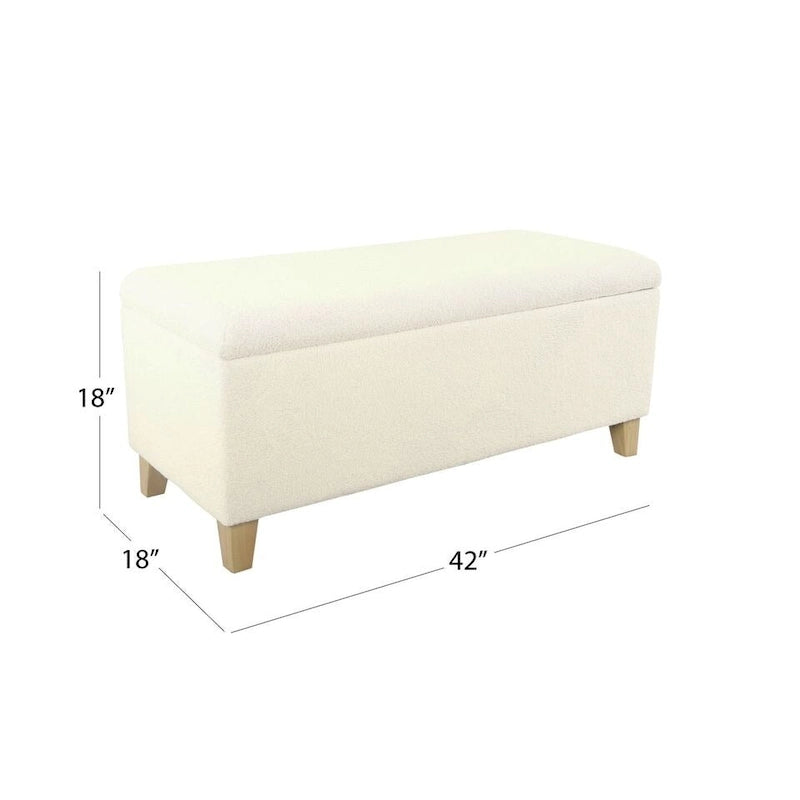 HomePop Sherpa Upholstered Storage Bench - Cream