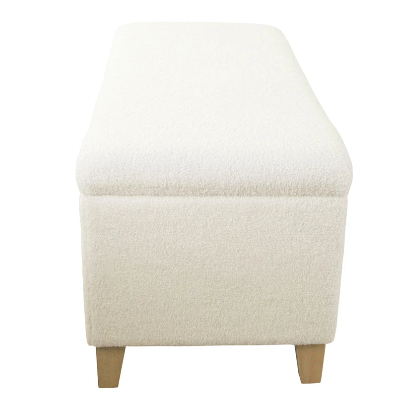 HomePop Sherpa Upholstered Storage Bench - Cream