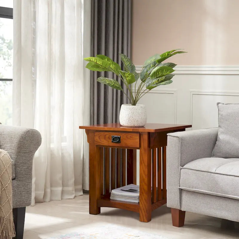 Leick Home 1 Drawer Transitional End Table