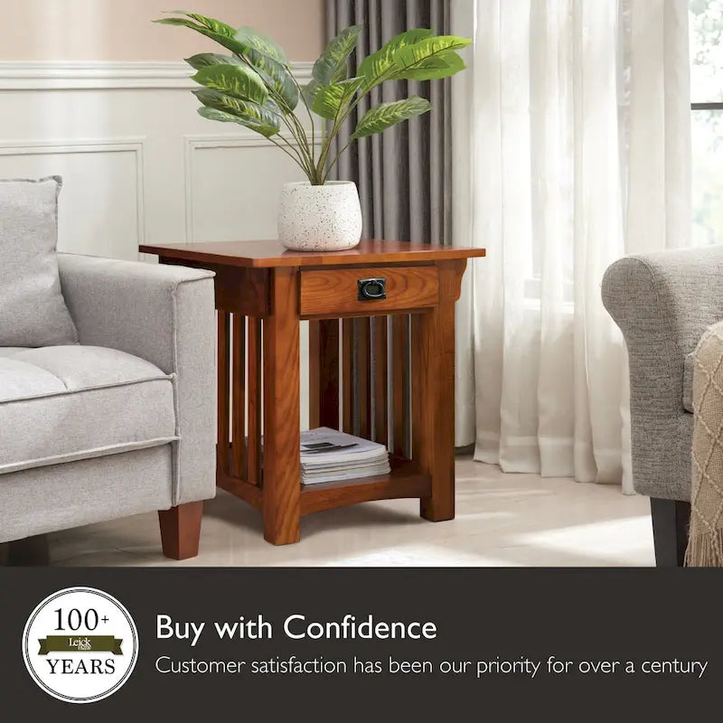 Leick Home 1 Drawer Transitional End Table