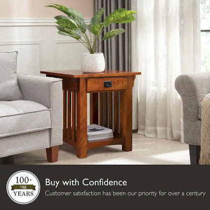 Leick Home 1 Drawer Transitional End Table